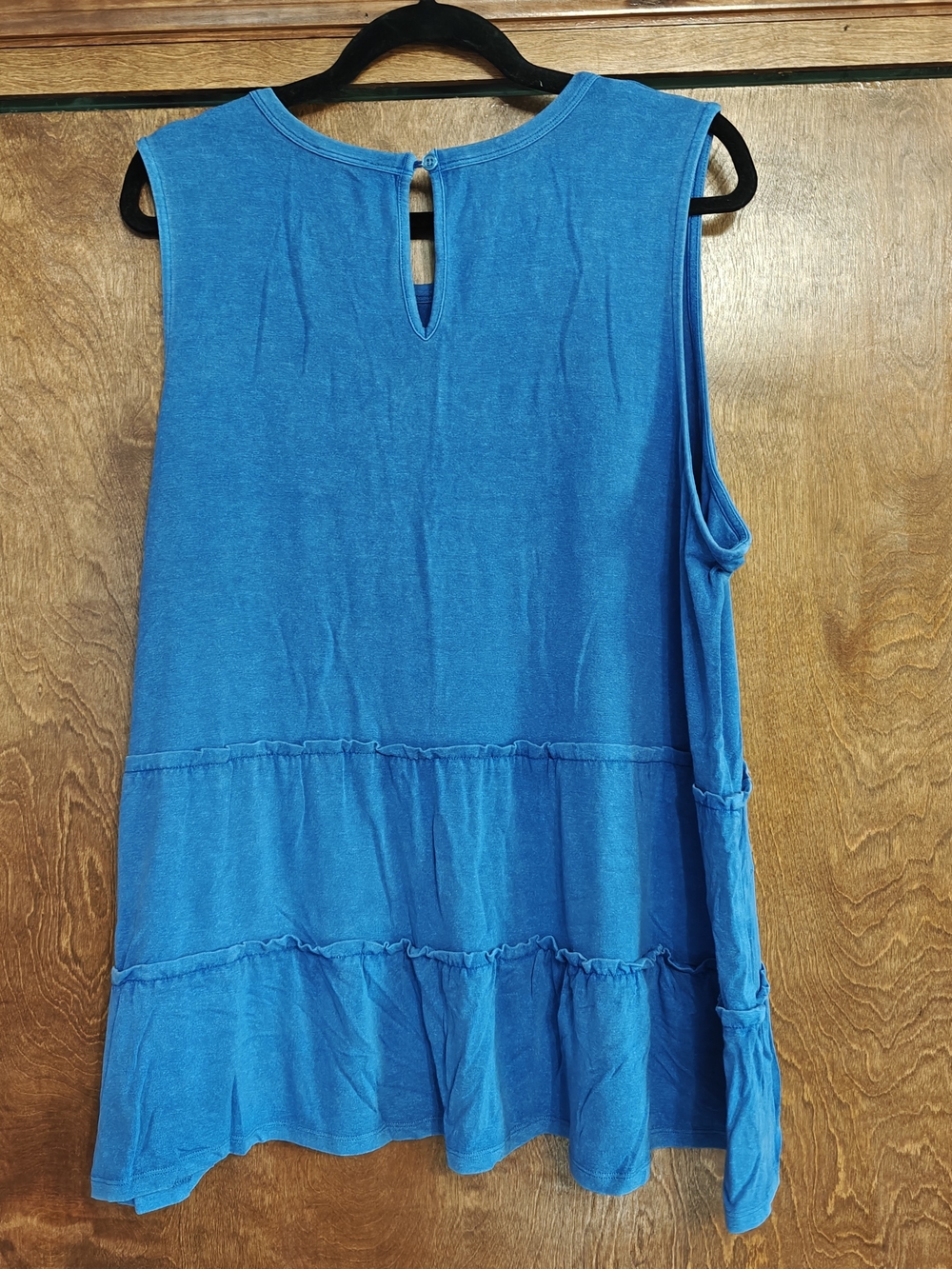 Washed Blue Tiered Sleeveless Top - Picture 3 of 3